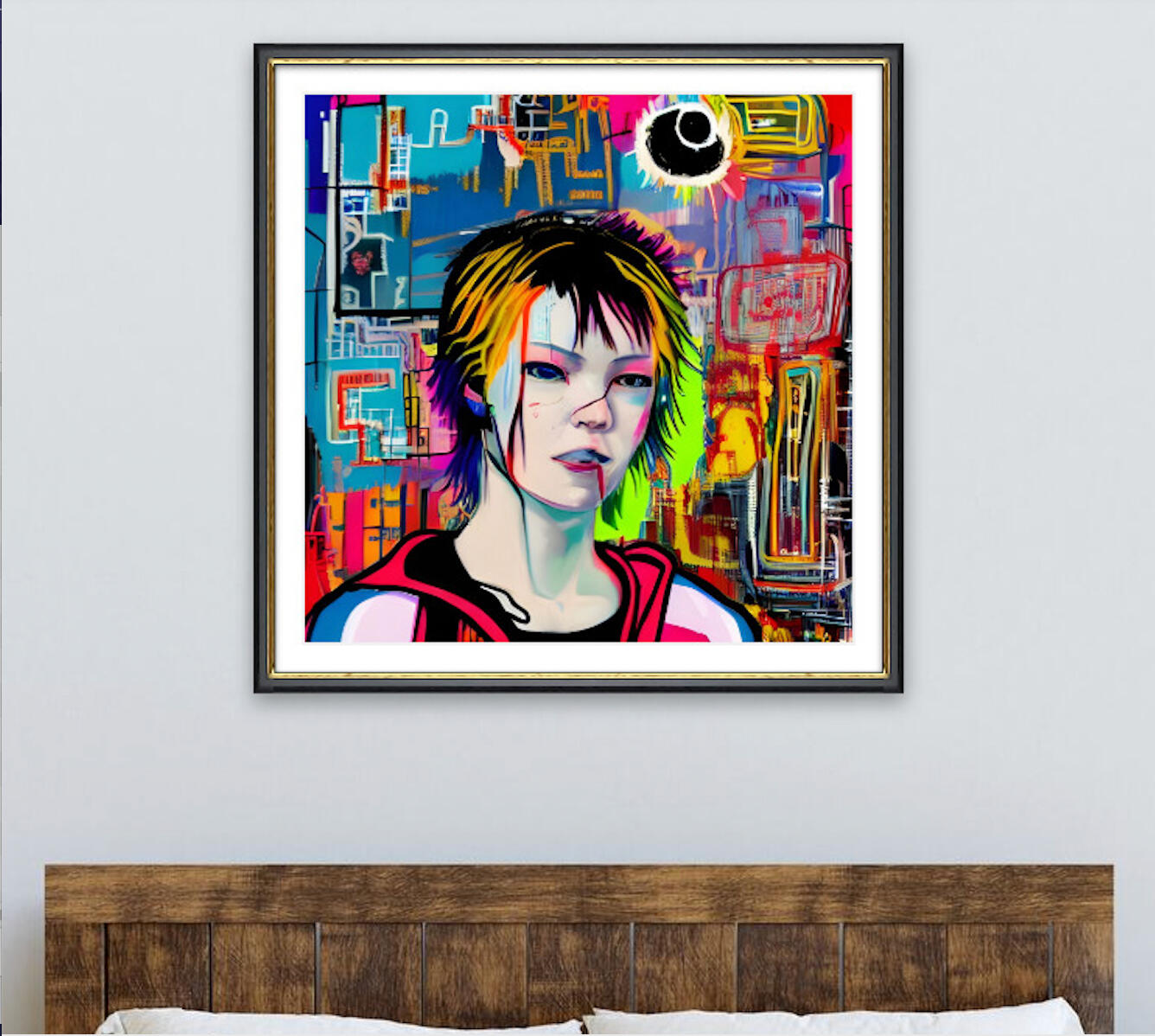 Sparky Punk No. 127. Fine Art Print. SN Punks Collection. Abstracted Identity, Digital Street Art Influence, Unedited Generative Origin, Fine Art Canvas.