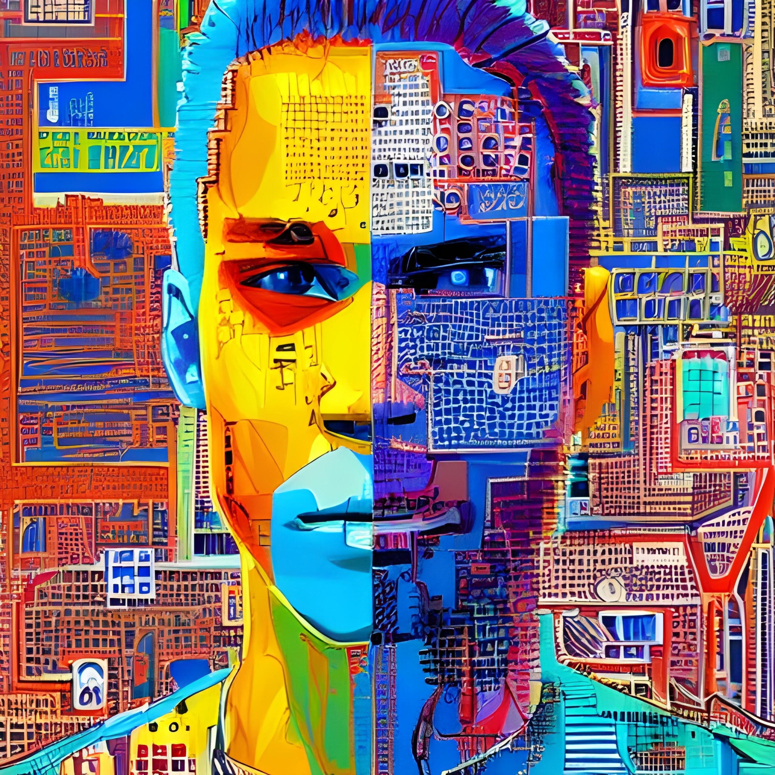 Sparky Punk No. 101 – Dwayne. Fine Art Print. SN Punks Collection. Modern Portraiture, Punk Subculture Art, Unedited AI Character.