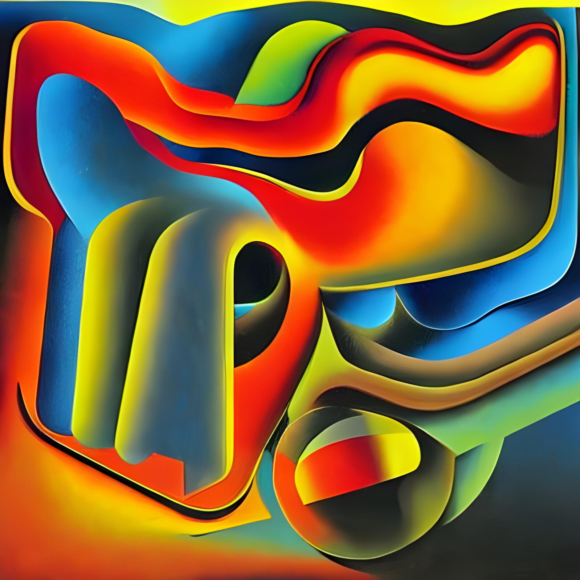 Double Tongued Masked Creature - SG 105. Fine Art Print. SN Geometrism Collection. Kinetic Geometry, Visual Logic Abstraction, Unique Digital Artifact, Contemporary Fine Art.