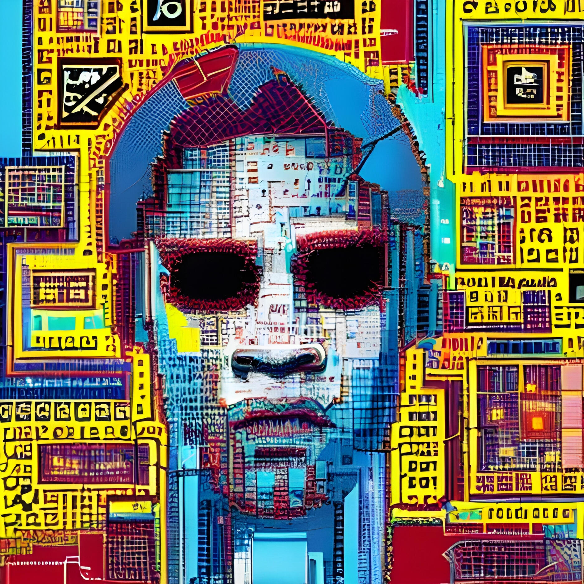 Sparky Punk No. 118 – Dashawn. Fine Art Print. SN Punks Collection. Abstract Expressionism, AI Portraiture, Urban Character Study.